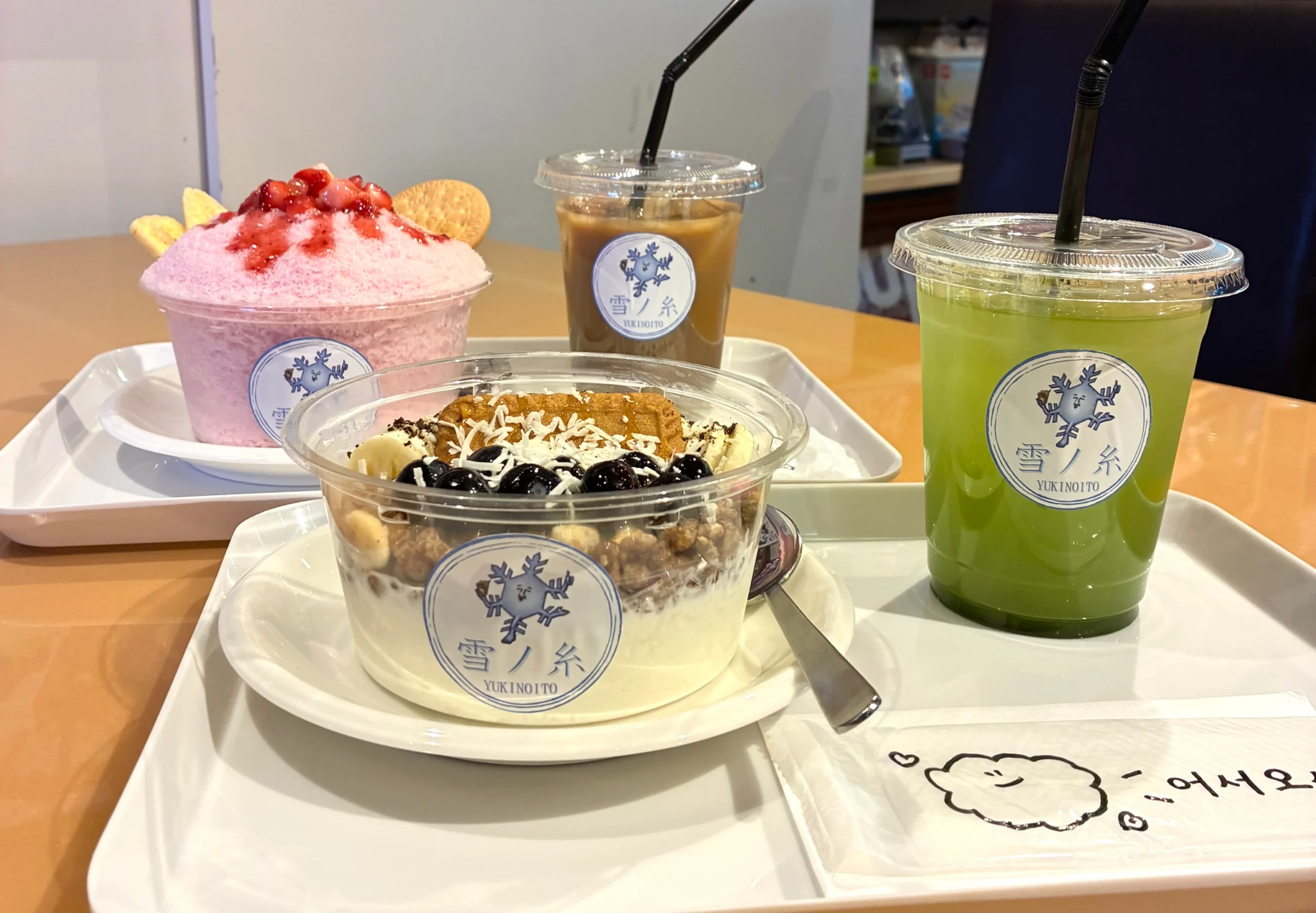 雪ノ糸で提供している韓国スイーツとドリンク